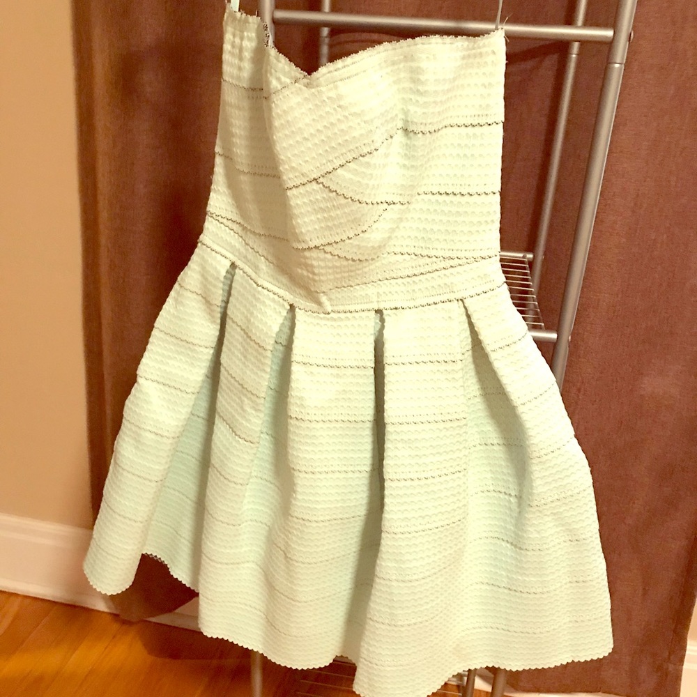 Francesca’s dress light aqua bandage style